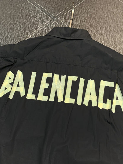 「#1915」Balenciaga Oversized back tape printed logo long sleeves