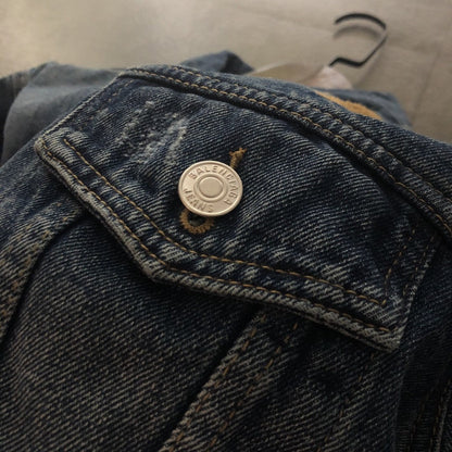 「#1916」Balenciaga terry embroidered denim jacket