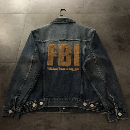 「#1916」Balenciaga terry embroidered denim jacket