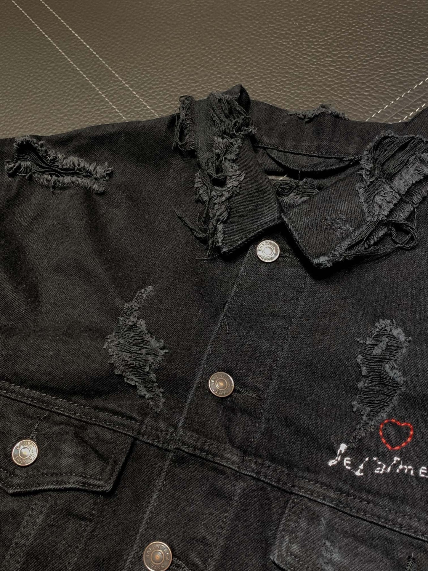 「#1925」Balenciaga  ripped denim jacket
