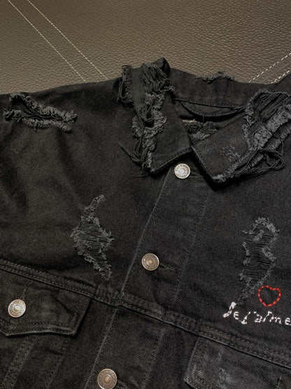 「#1925」Balenciaga  ripped denim jacket