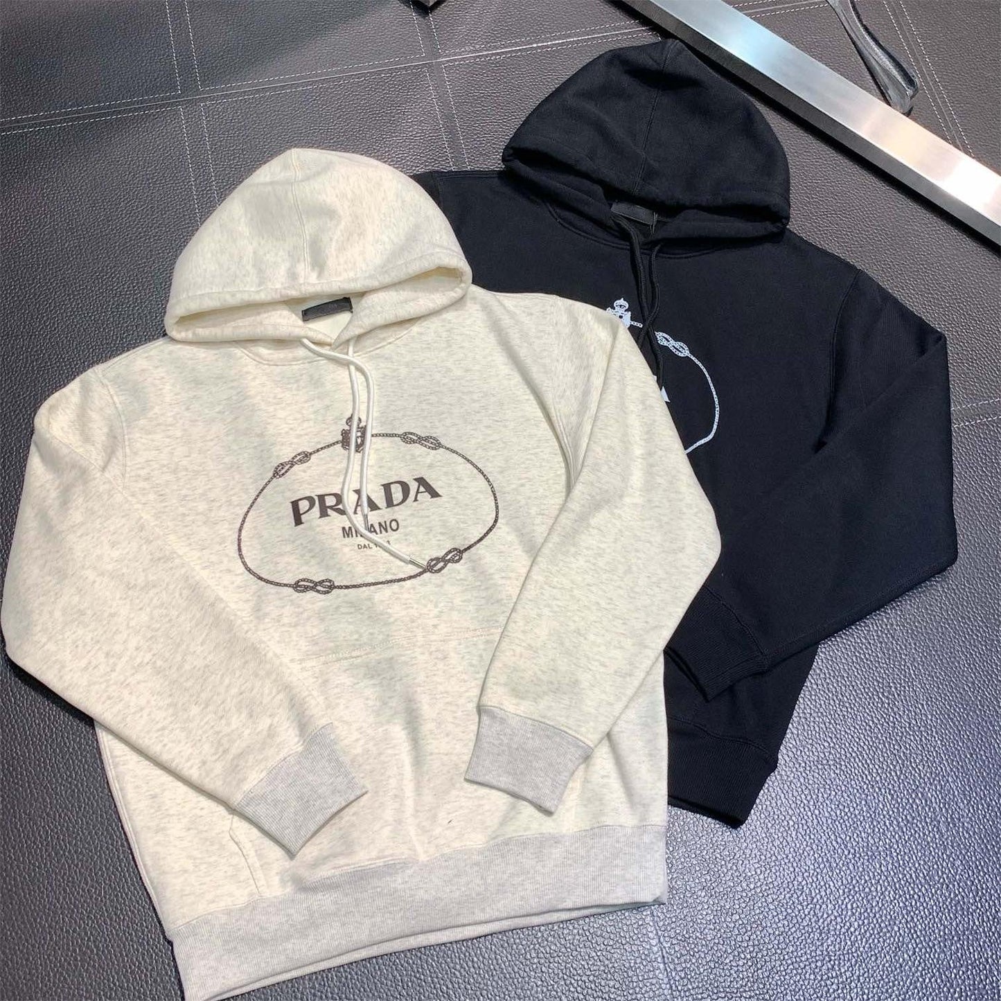 「#1944」Prada fleece hooded sweatshirt