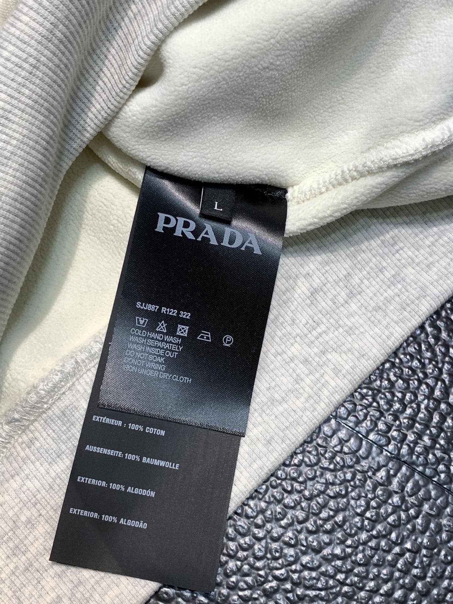 「#1944」Prada fleece hooded sweatshirt