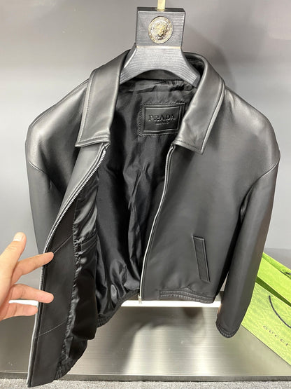 「#1949」Prada Paris catwalk style leather jacket