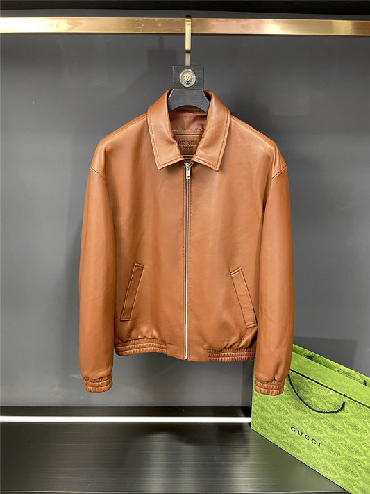 「#1950」Prada Paris catwalk style leather jacket