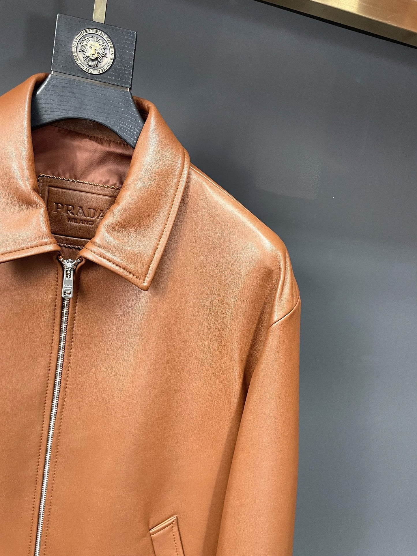 「#1950」Prada Paris catwalk style leather jacket
