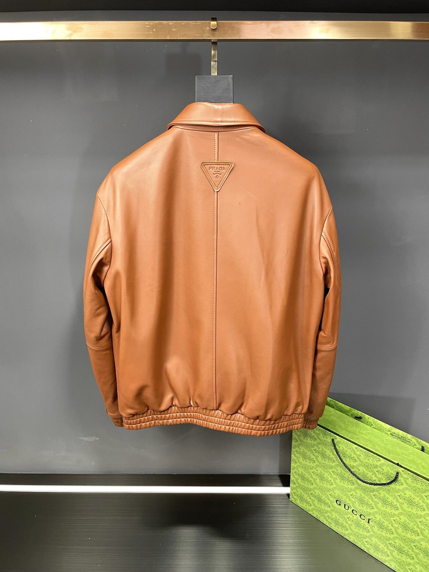 「#1950」Prada Paris catwalk style leather jacket