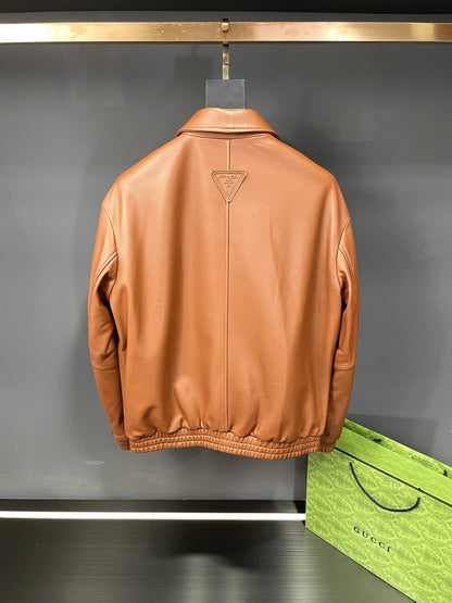 「#1950」Prada Paris catwalk style leather jacket