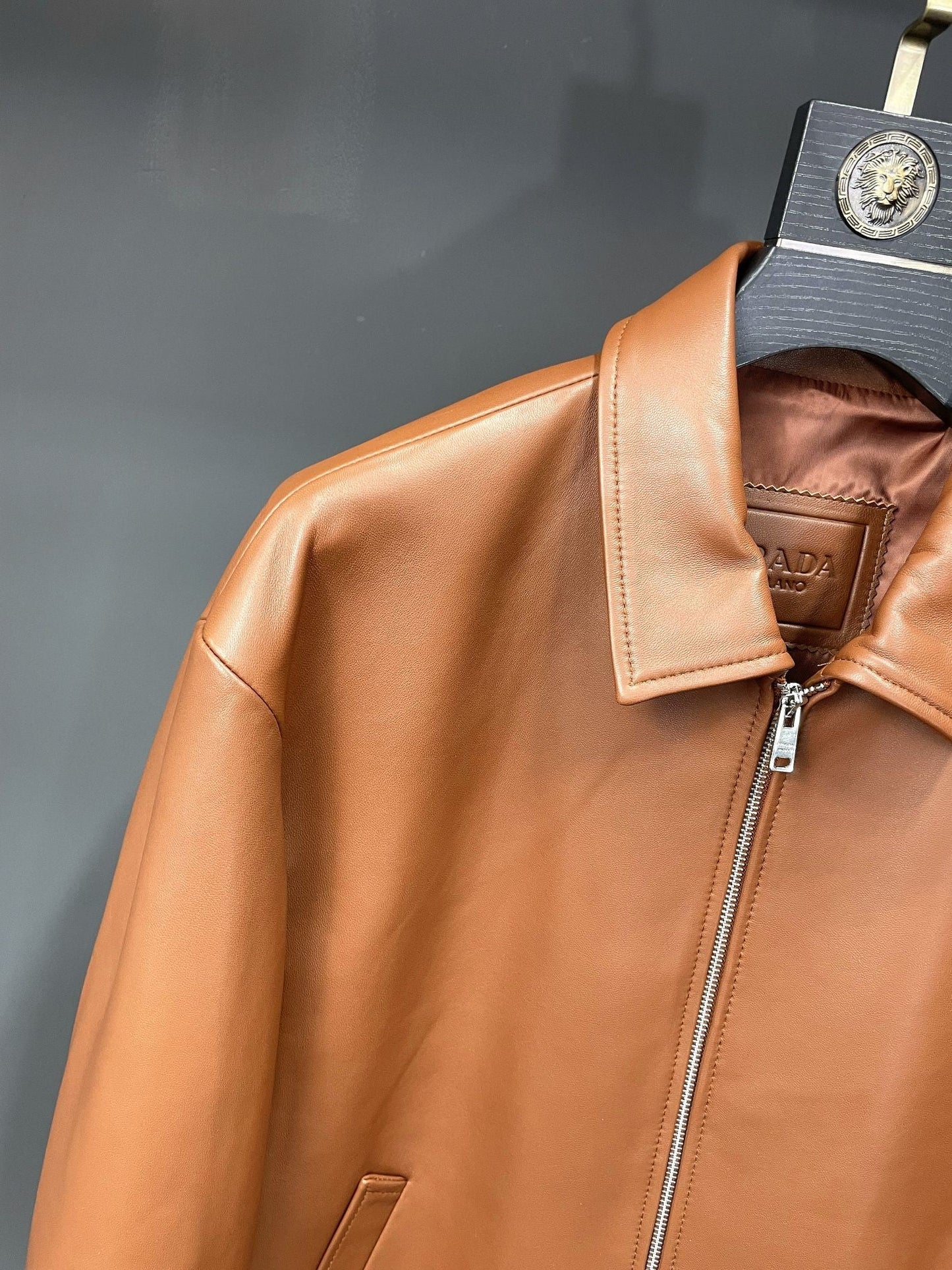 「#1950」Prada Paris catwalk style leather jacket