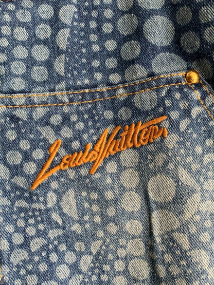 「#2056」Louis Vuitton Classic Logo printed all over patchwork denim jacket