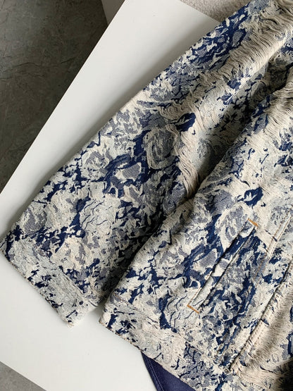 「#2058」Louis Vuitton Classic Logo printed all over patchwork denim jacket