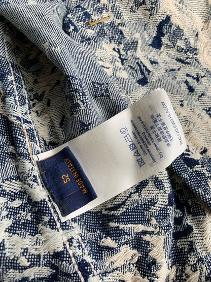 「#2058」Louis Vuitton Classic Logo printed all over patchwork denim jacket