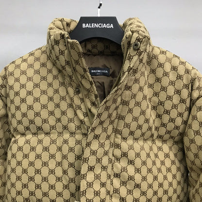 「#2138」Balenciaga all-over printed double B down jacket