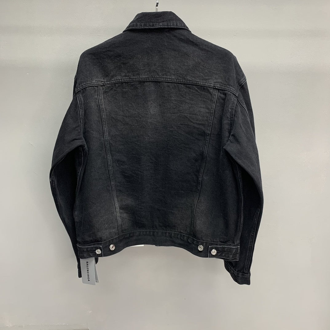 「#2150」Balenciaga offset printed denim jacket