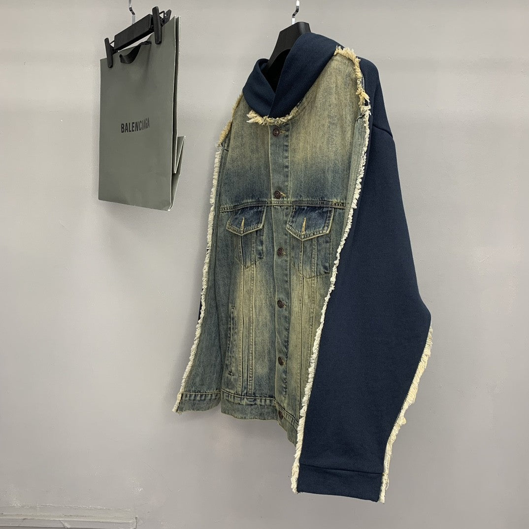 「#2152」Balenciaga patchwork denim jacket