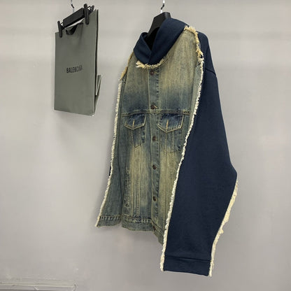 「#2152」Balenciaga patchwork denim jacket
