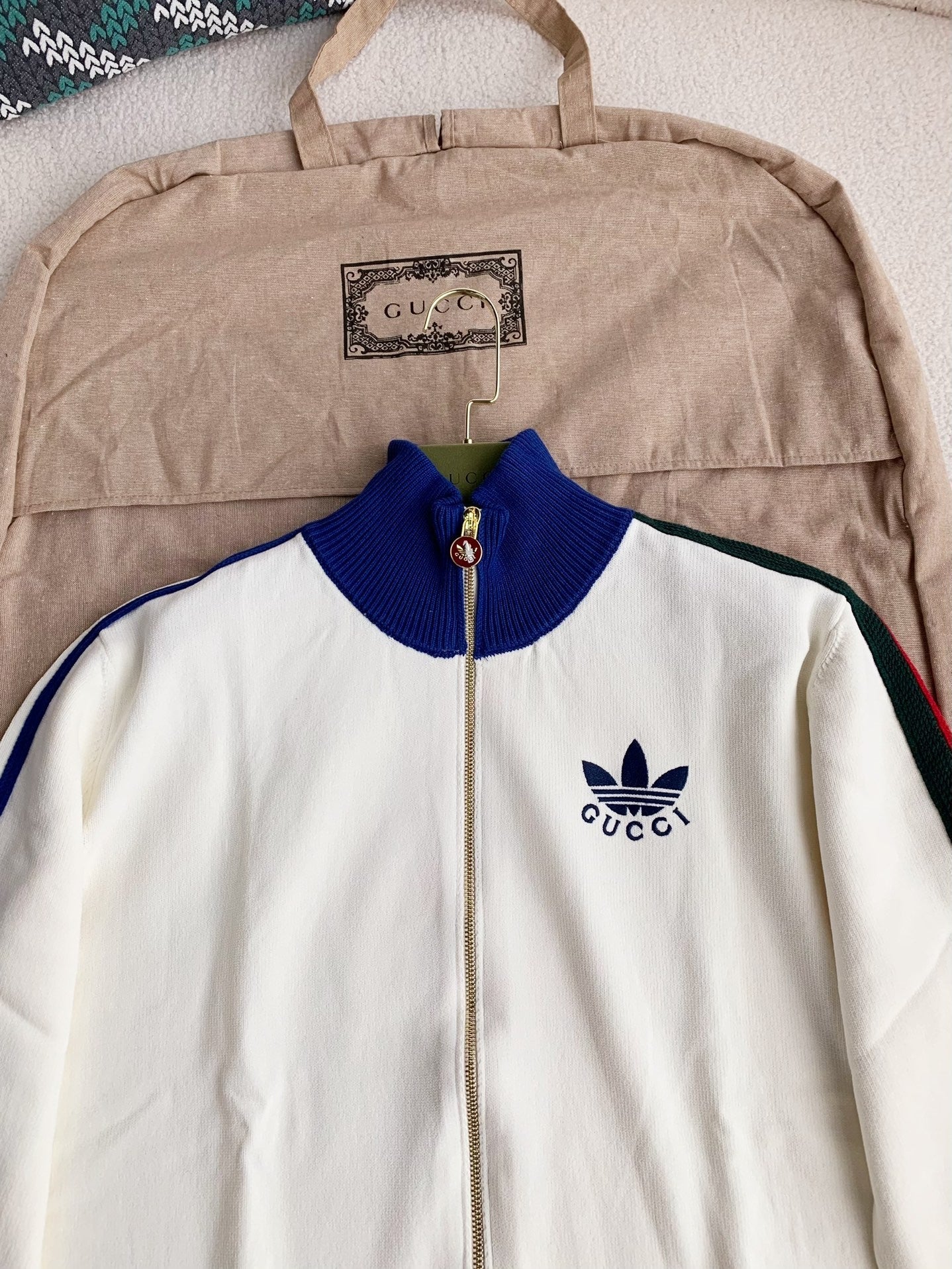 「#2191」Gucci x Adidas Men's knitted sweater jacket