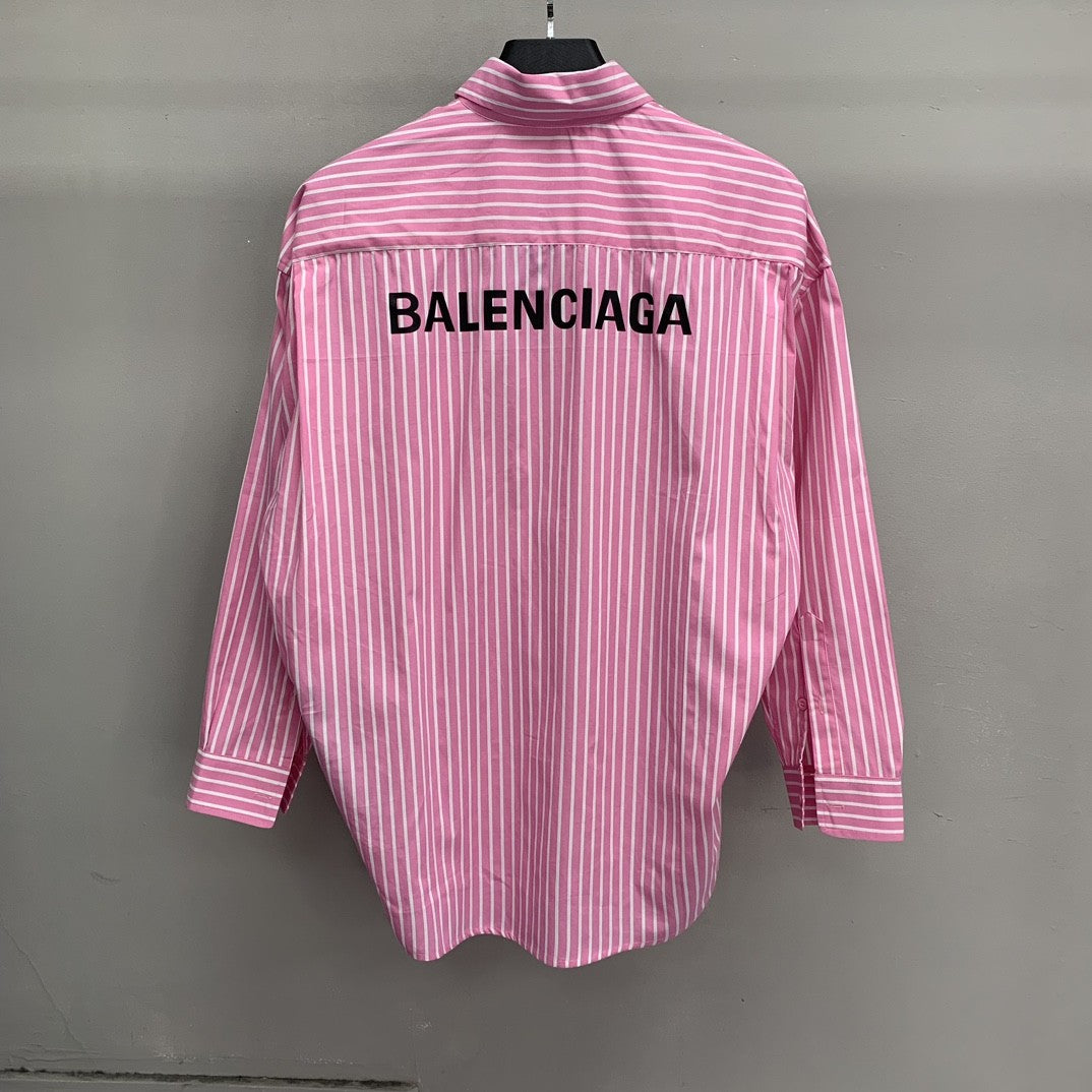 「#2216」Balenciaga striped long-sleeved shirt