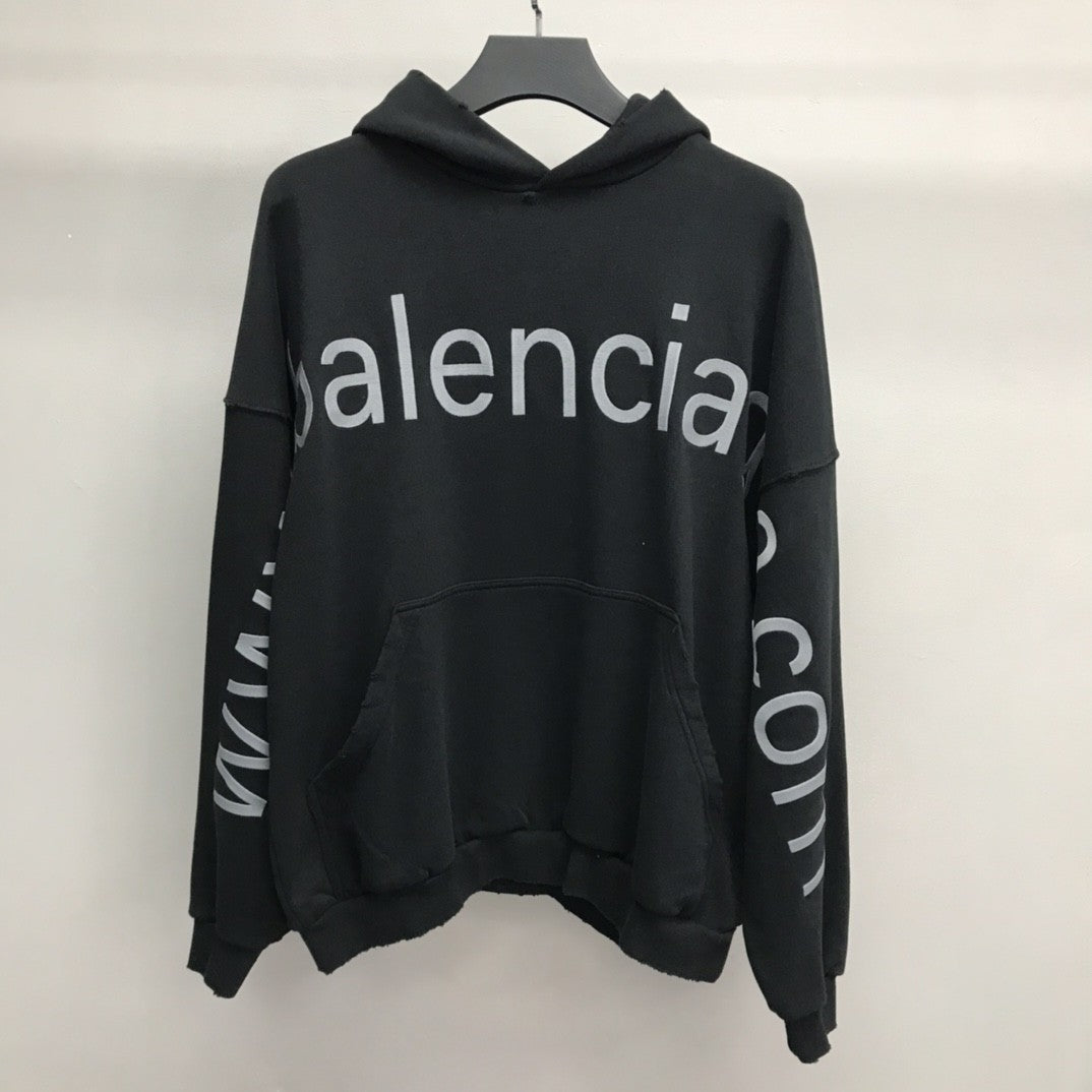 「#2225」Balenciaga lettered hooded sweatshirt