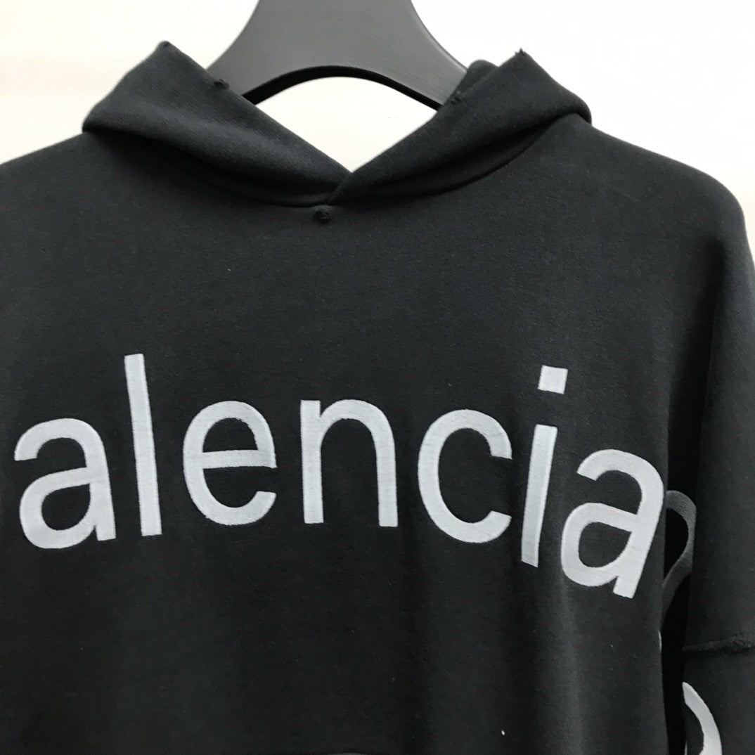 「#2225」Balenciaga lettered hooded sweatshirt