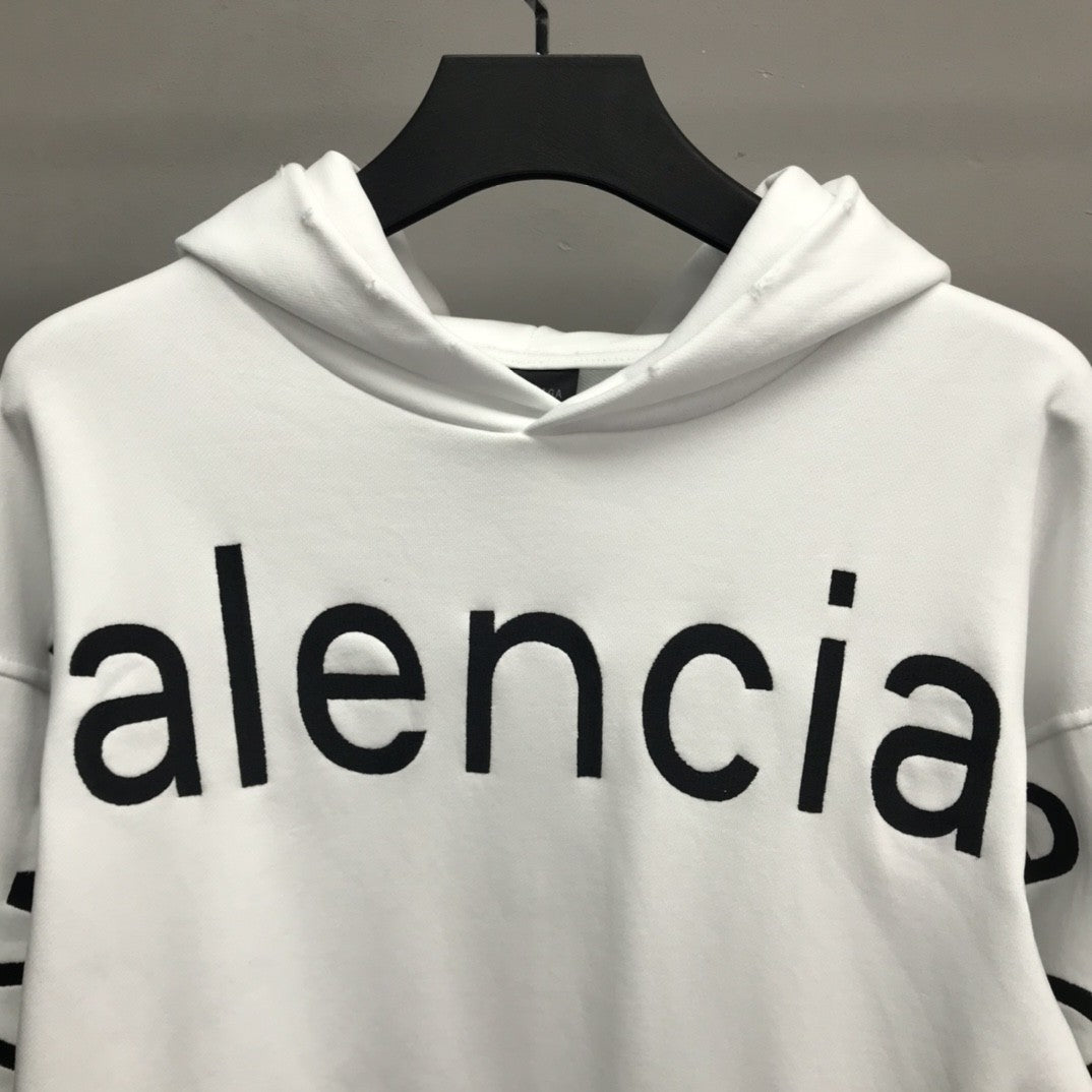 「#2226」Balenciaga lettered hooded sweatshirt