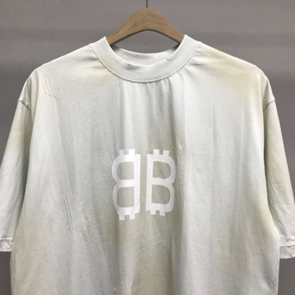 「#2228」Balenciaga BB Industrial Cement Painted T-Shirt