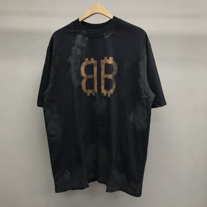 「#2229」Balenciaga BB Industrial Cement Painted T-Shirt