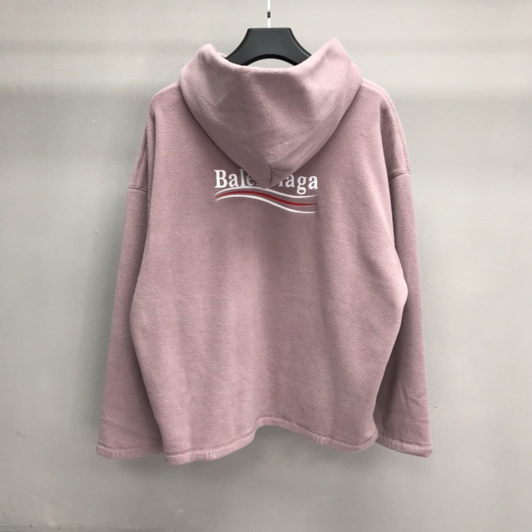 「#2230」Balenciaga Polar Fleece Coke Hooded Sweatshirt