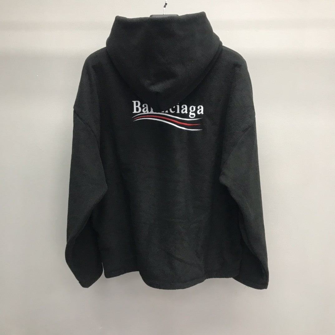 「#2231」Balenciaga Polar Fleece Coke Hooded Sweatshirt