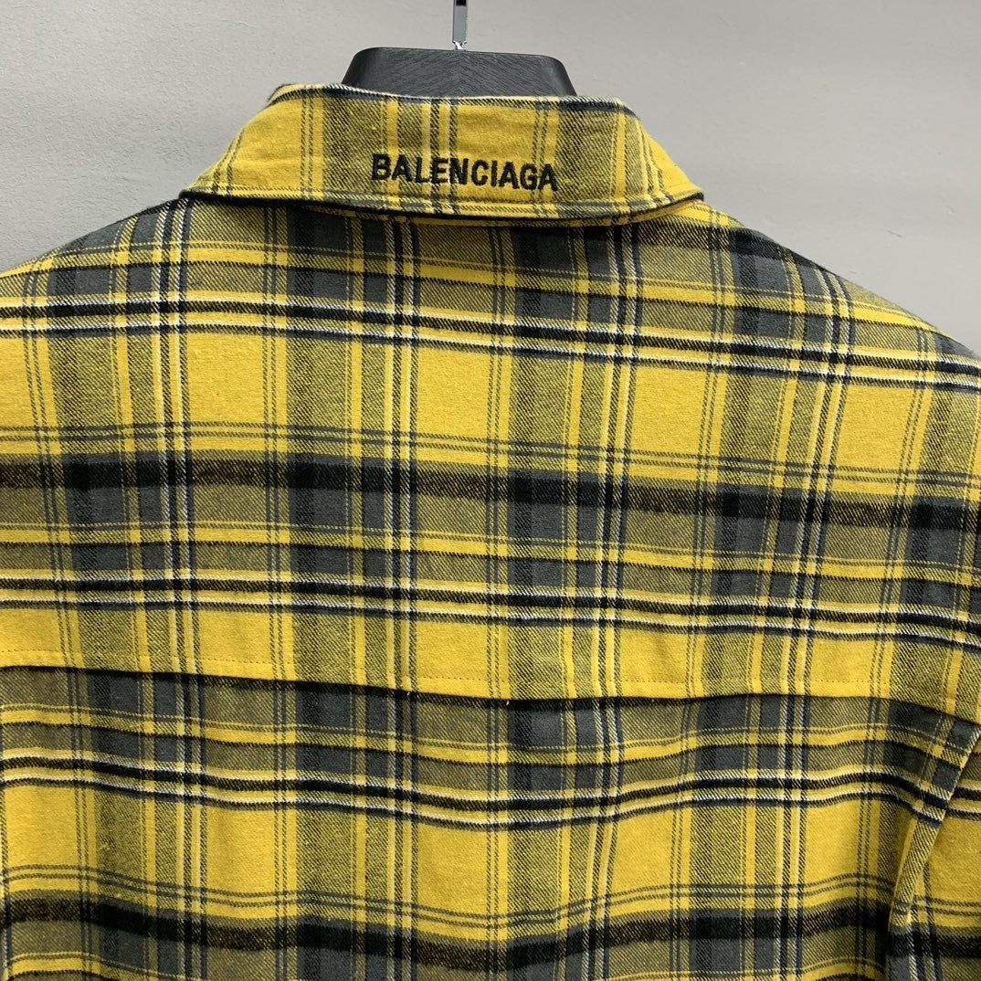 「#2290」Balenciaga reversible plaid shirt jacket