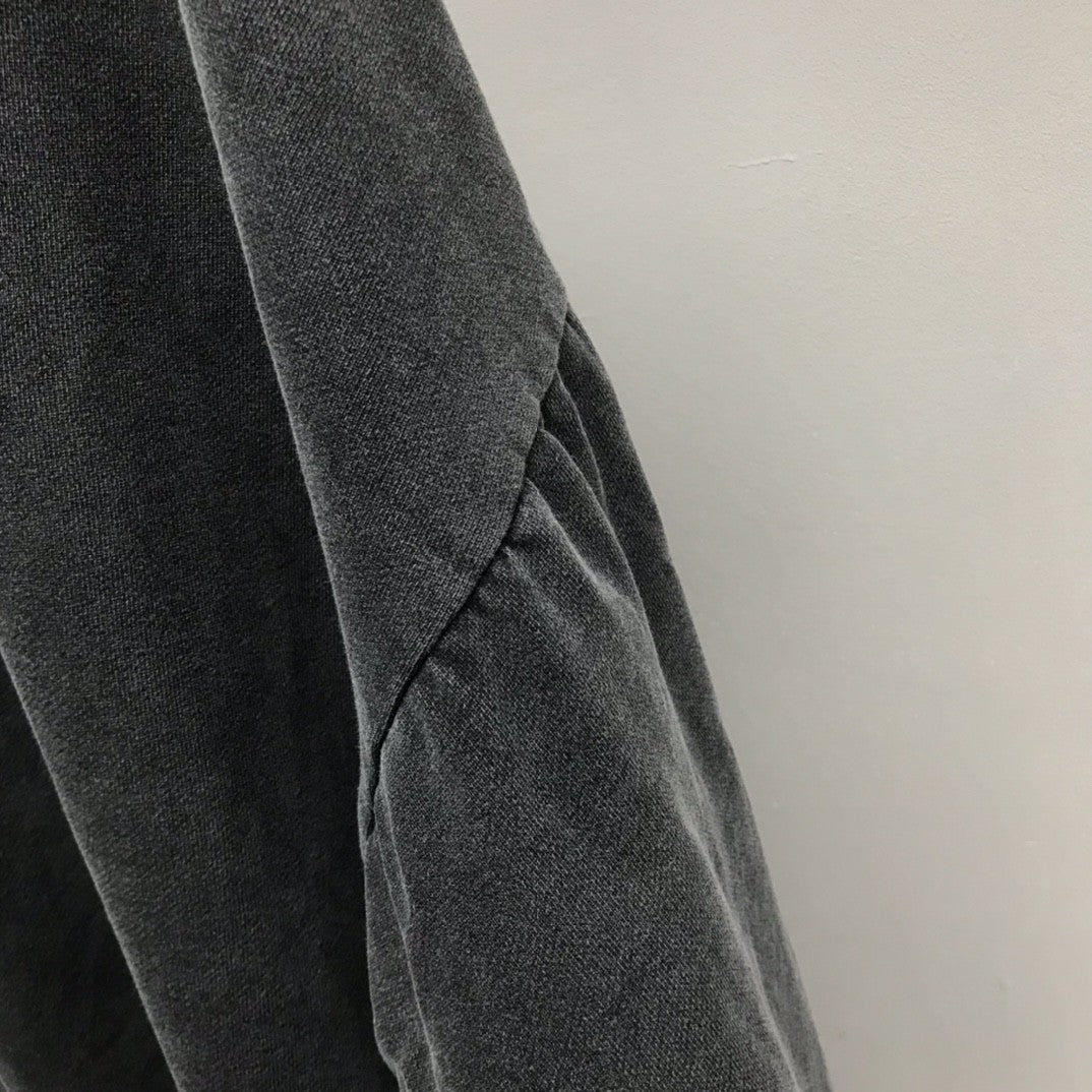 「#2449」Balenciaga neckline hardware perforated hoodie