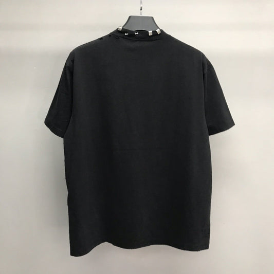 「#2450」Balenciaga neckline hardware perforated T-shirt