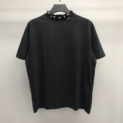 「#2450」Balenciaga neckline hardware perforated T-shirt