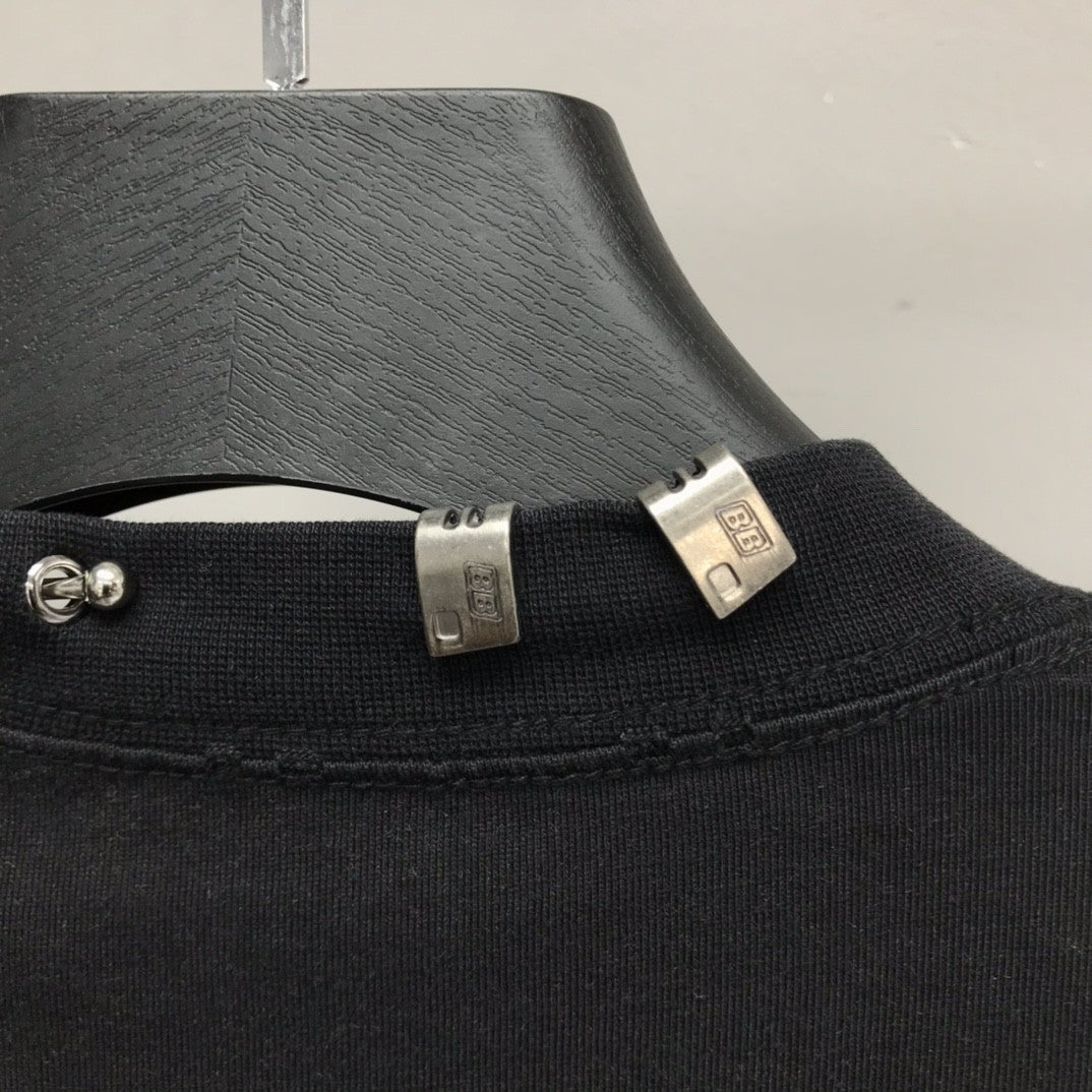 「#2450」Balenciaga neckline hardware perforated T-shirt