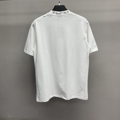 「#2451」Balenciaga neckline hardware perforated T-shirt