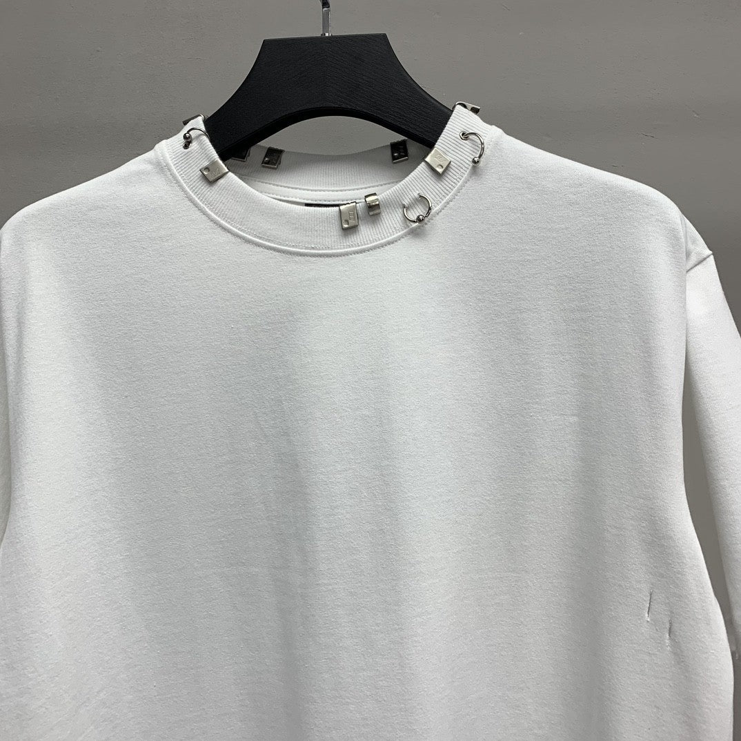 「#2451」Balenciaga neckline hardware perforated T-shirt