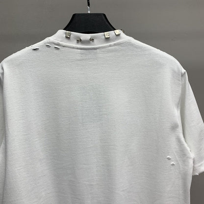 「#2451」Balenciaga neckline hardware perforated T-shirt