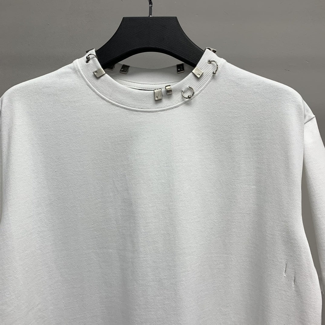 「#2451」Balenciaga neckline hardware perforated T-shirt