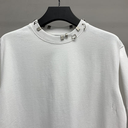 「#2451」Balenciaga neckline hardware perforated T-shirt