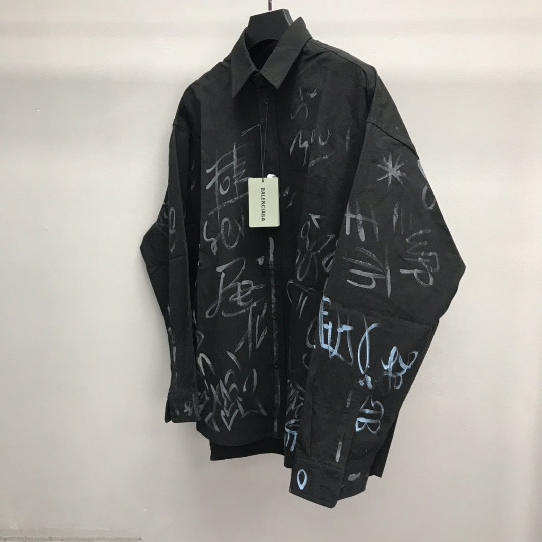 「#2456」Balenciaga BLCG graffiti long-sleeved shirt