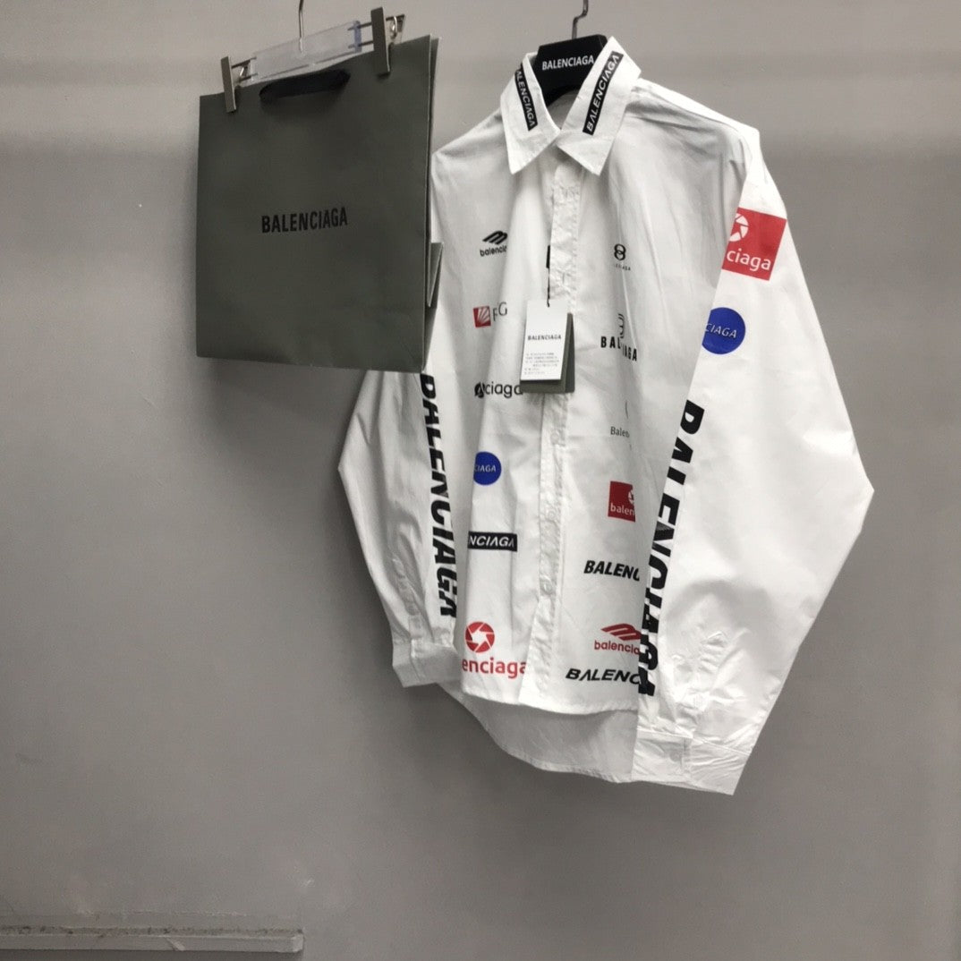 「#2457」Balenciaga LOGO LOGO racing style long sleeve shirt