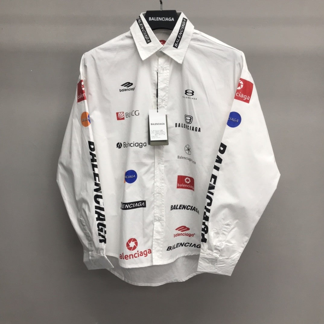 「#2457」Balenciaga LOGO LOGO racing style long sleeve shirt