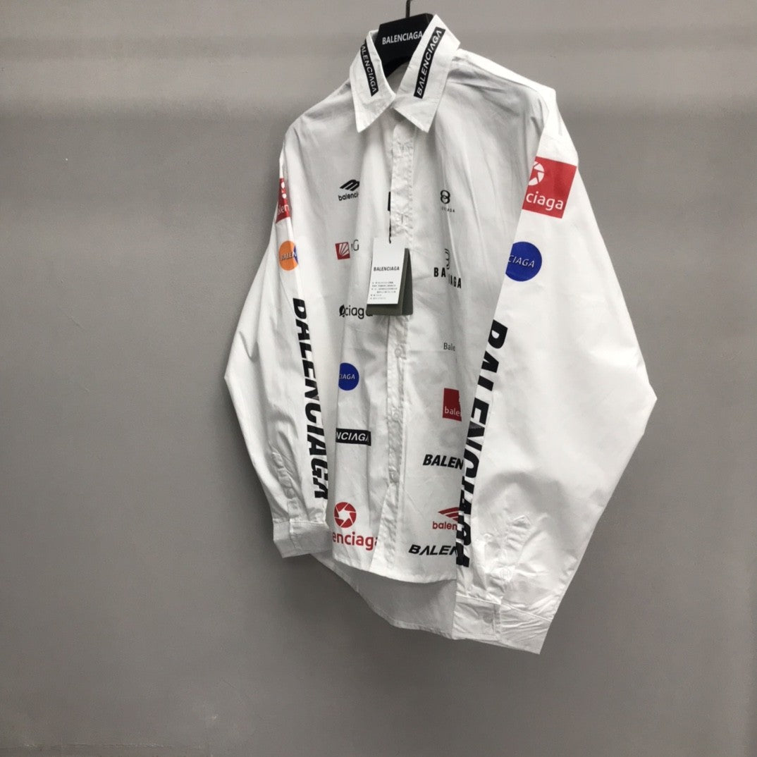 「#2457」Balenciaga LOGO LOGO racing style long sleeve shirt