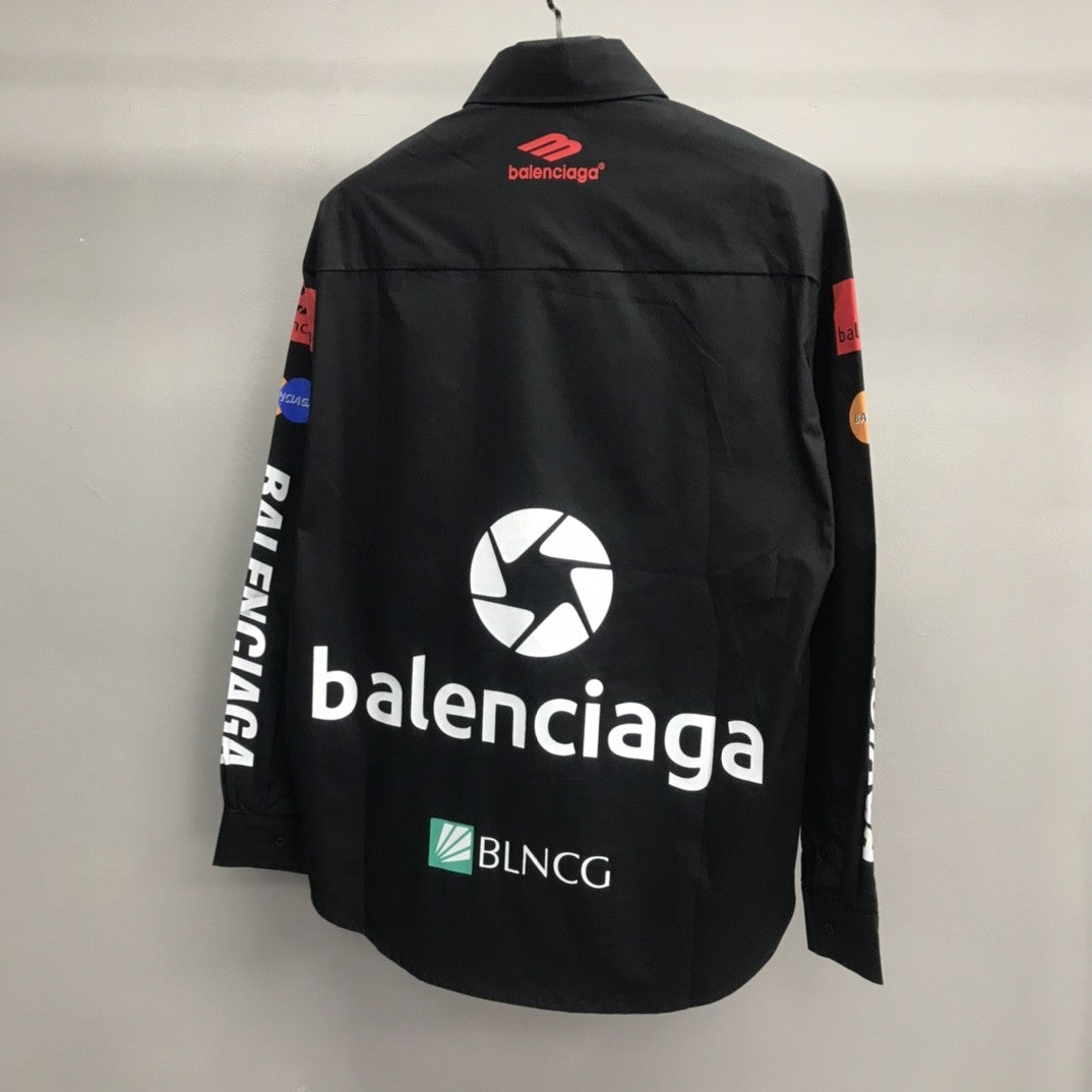 「#2458」Balenciaga LOGO LOGO racing style long sleeve shirt