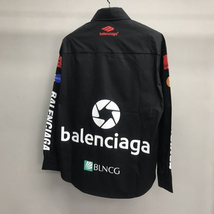 「#2458」Balenciaga LOGO LOGO racing style long sleeve shirt