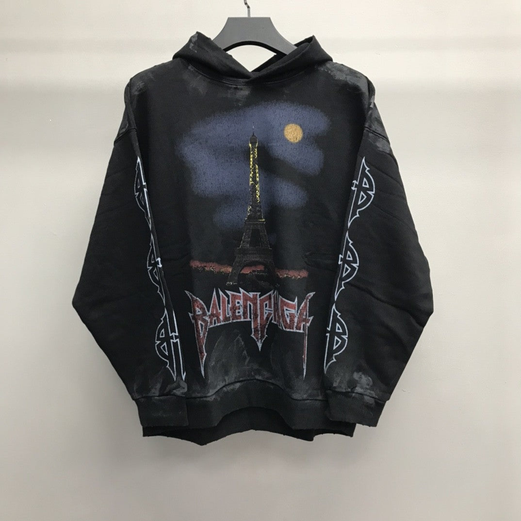 「#2467」Balenciaga Paris tower mud dyed hoodie