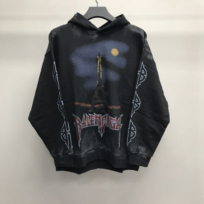 「#2467」Balenciaga Paris tower mud dyed hoodie