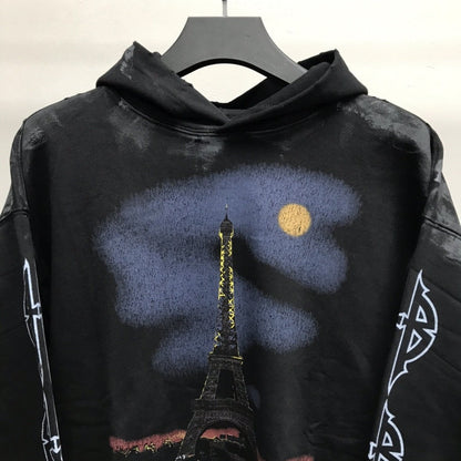 「#2467」Balenciaga Paris tower mud dyed hoodie