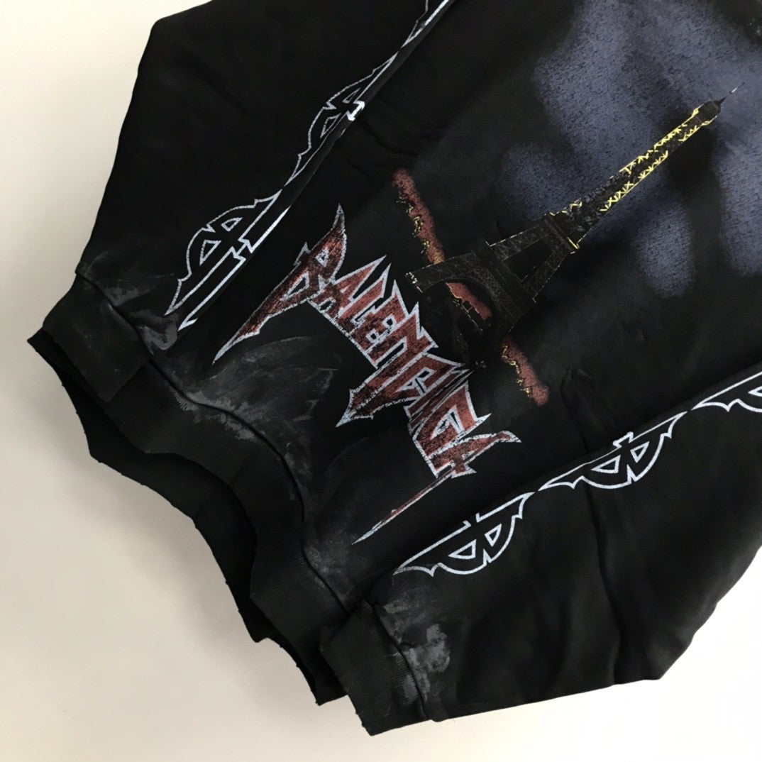 「#2467」Balenciaga Paris tower mud dyed hoodie