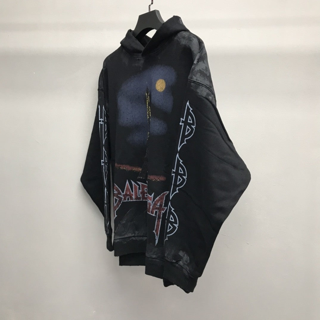 「#2467」Balenciaga Paris tower mud dyed hoodie